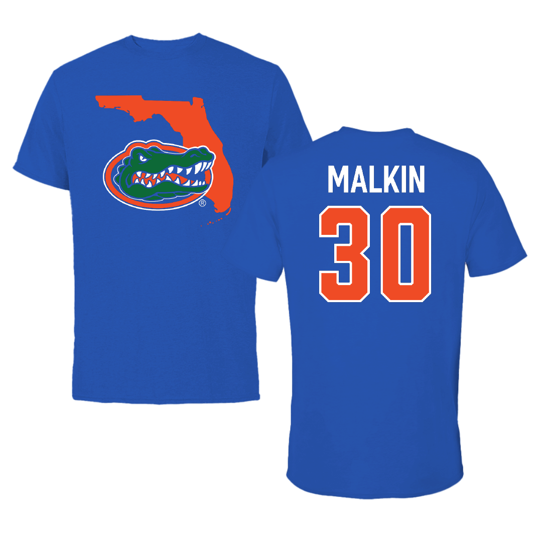 University of Florida Soccer Blue State Tee - #30 Amelia Malkin