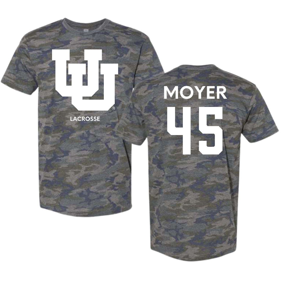 University of Utah Lacrosse (M) Vintage Camo Tee - #45 Carson Moyer