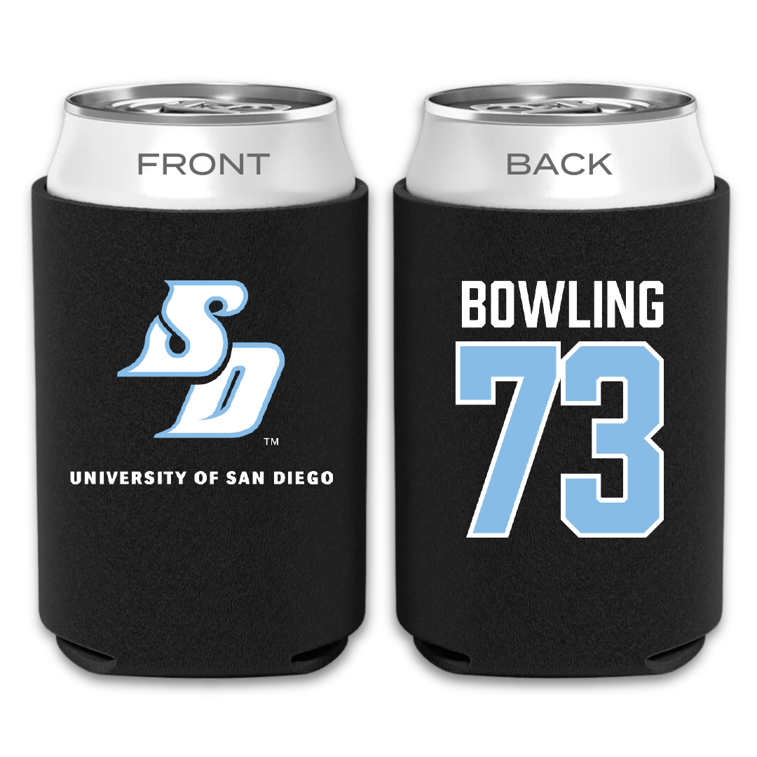 University of San Diego Football Black Can Cooler - #73 Evans Bowling