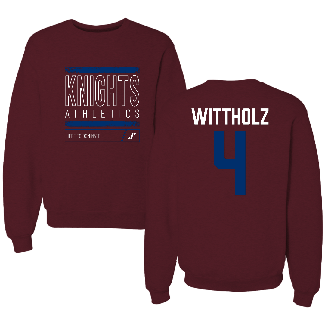 Fairleigh Dickinson University-Metropolitan Campus Volleyball Maroon Dominate Crewneck - #4 Samantha Wittholz