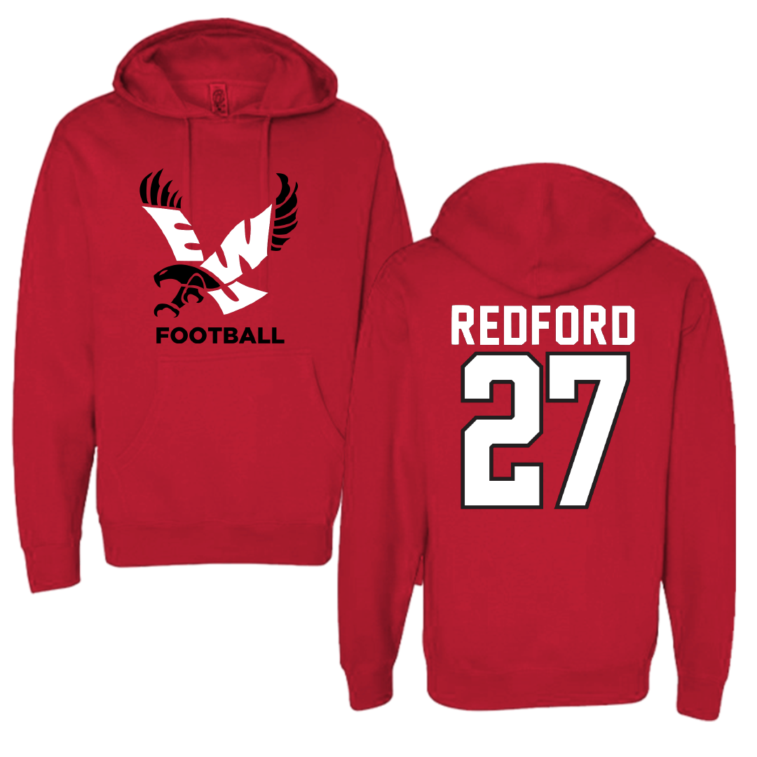 Eastern Washington University Football Red EWU Hoodie - #27 Isaac Redford