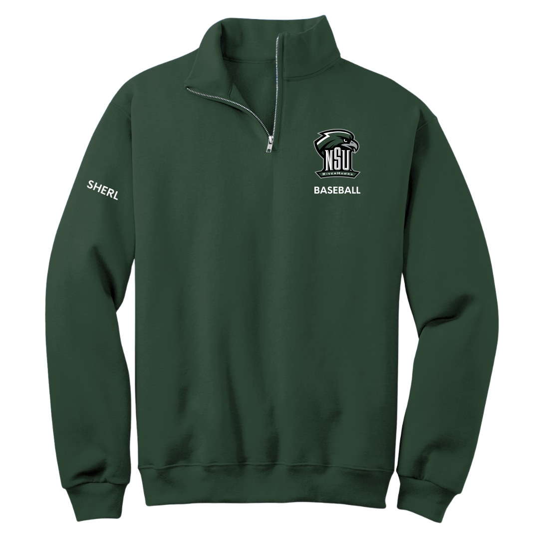 Northeastern State University Baseball Forest Green Quarter-Zip - Gannon Sherl