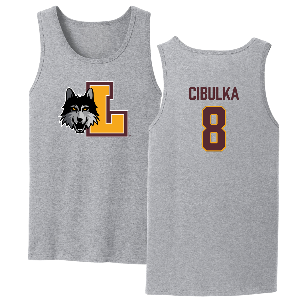 Loyola University-Chicago Soccer Sport Gray Tank Top - #8 Jaimee Cibulka