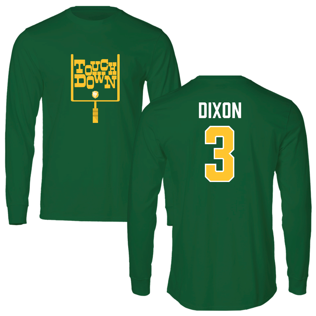 Southeastern Louisiana University Football Green Touchdown Long Sleeve - #3 Harlan Dixon