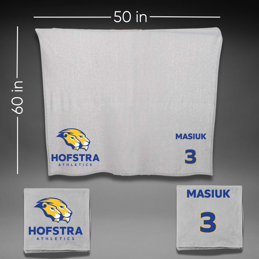 Hofstra University Baseball Gray Blanket - #3 Luke Masiuk