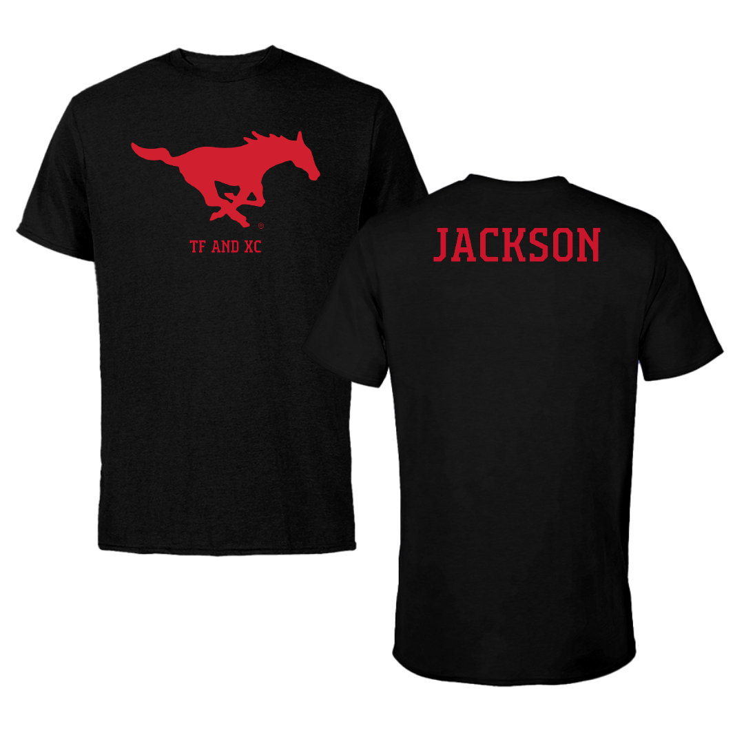 Southern Methodist University TF and XC Black Performance Tee - Maykayla Jackson