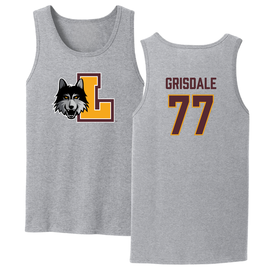 Loyola University-Chicago Soccer Sport Gray Tank Top - #77 Faith Grisdale
