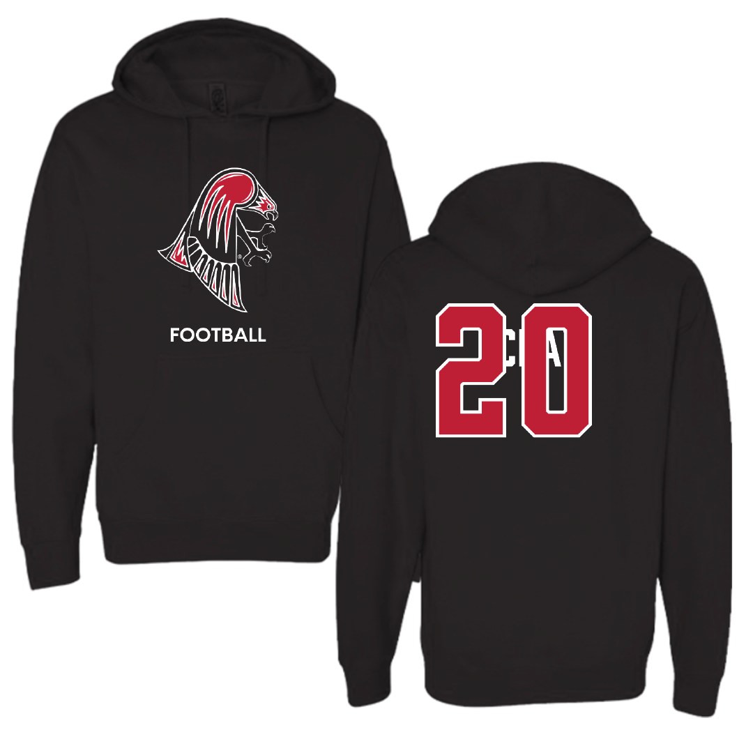 University of Wisconsin-River Falls Football Black Hoodie - #20 TJ Clay