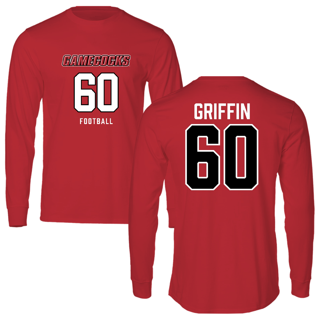 Jacksonville State University Football Red Long Sleeve - #60 Cameron Griffin
