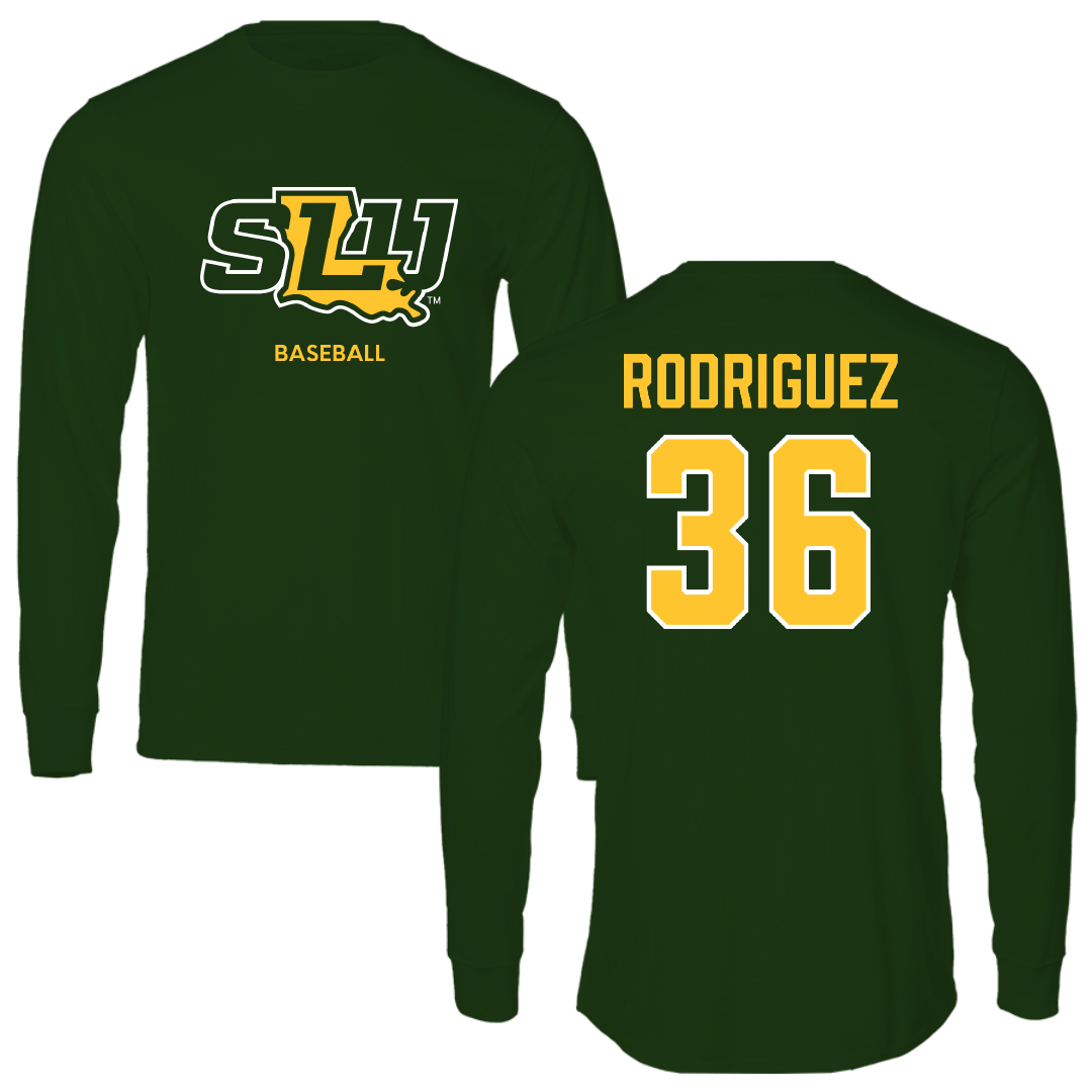 Southeastern Louisiana University Baseball Forest Green Performance Long Sleeve - #36 Jackson Rodriguez