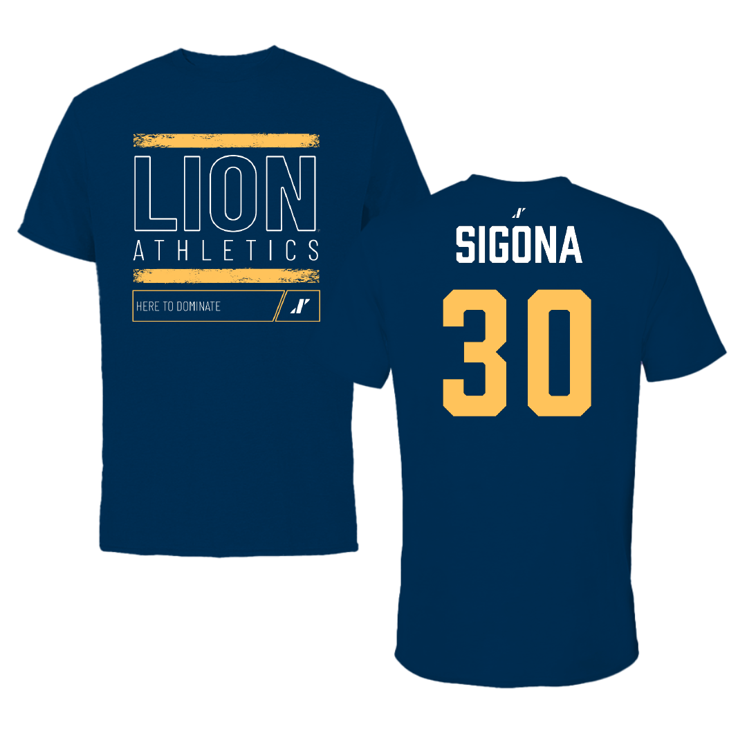 East Texas A&M University Basketball Navy Dominate Performance Tee - #30 Vinny Sigona