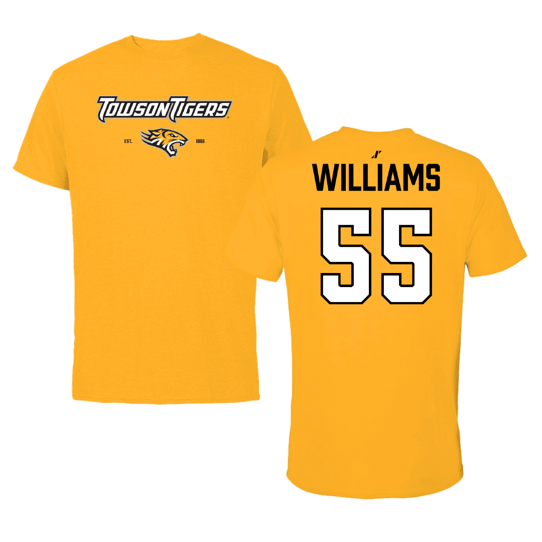 Towson University Football Gold General Tee - #55 Mike Williams