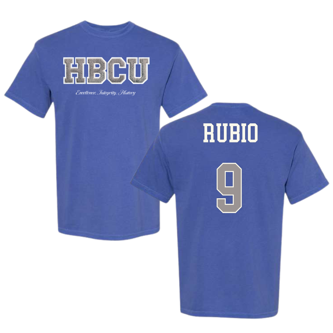 Voorhees University Baseball Blue HBCU Varsity Comfort Colors Tee - #9 Miguel Rubio