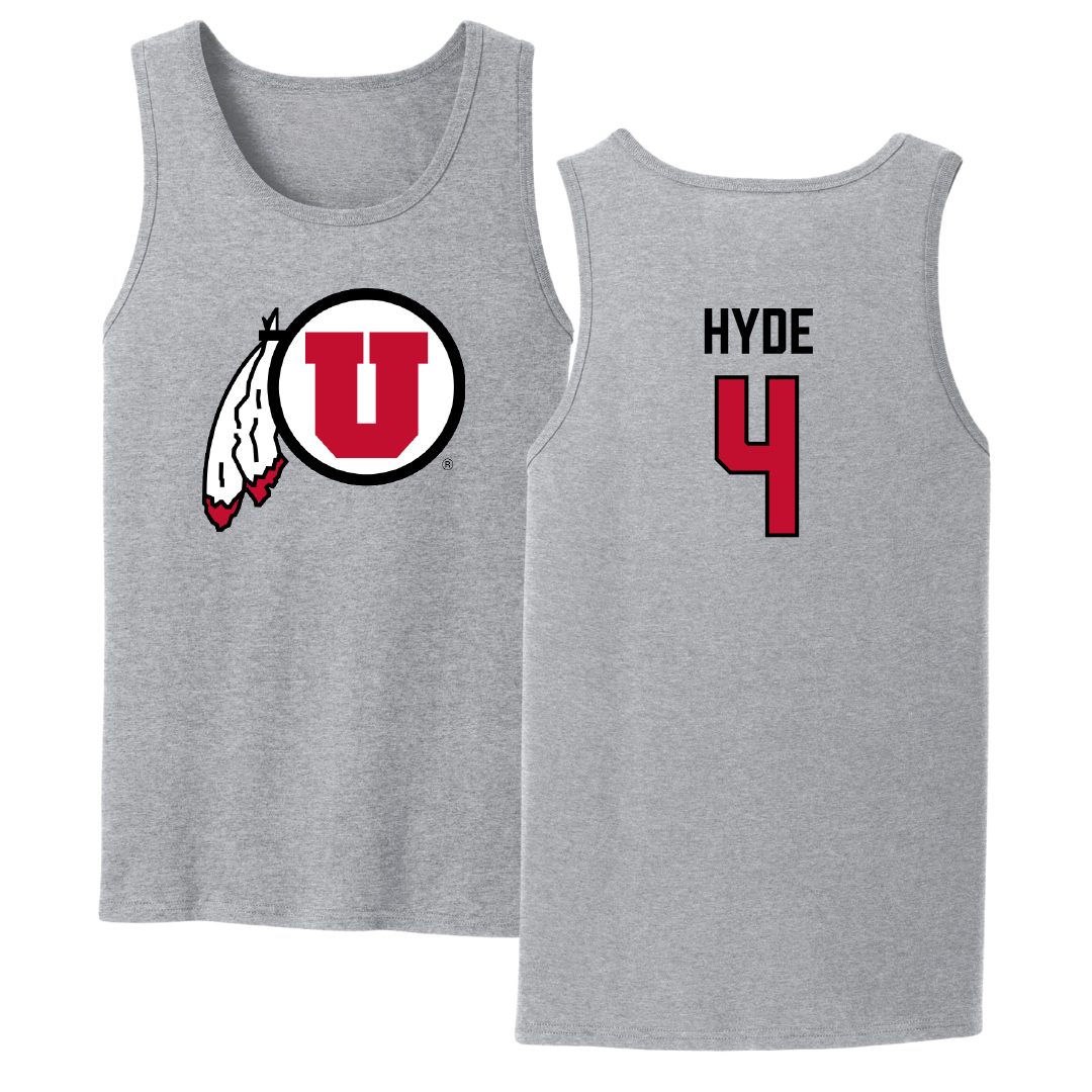 University of Utah Lacrosse Sport Gray Tank Top - #4 Jordan Hyde