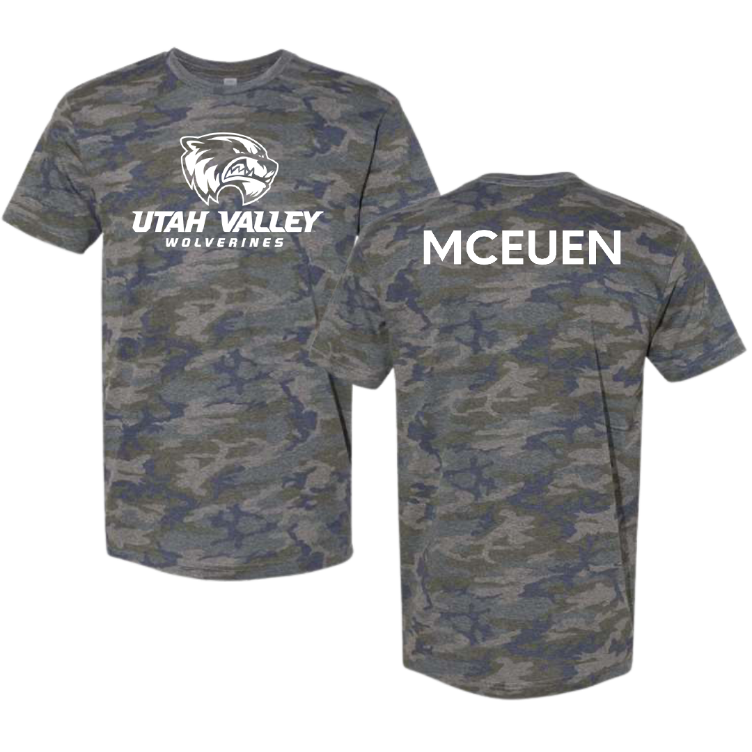 Utah Valley University TF and XC Vintage Camo Tee - Kali McEuen