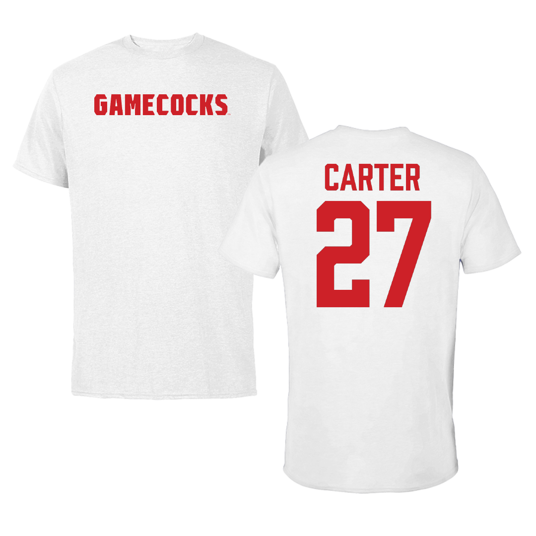 Jacksonville State University Softball White Tee - #27 Kat Carter