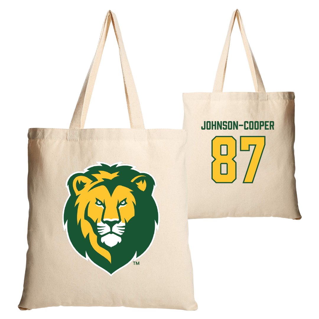 Southeastern Louisiana University Football Tan Canvas Tote Bag - #87 Demarea Johnson-Cooper