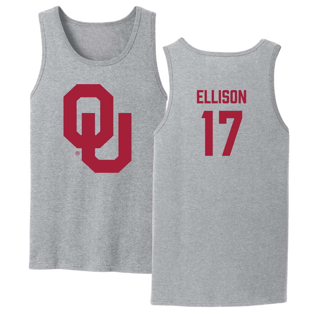 University of Oklahoma Volleyball Sport Gray Tank Top - #17 Daleigh Ellison
