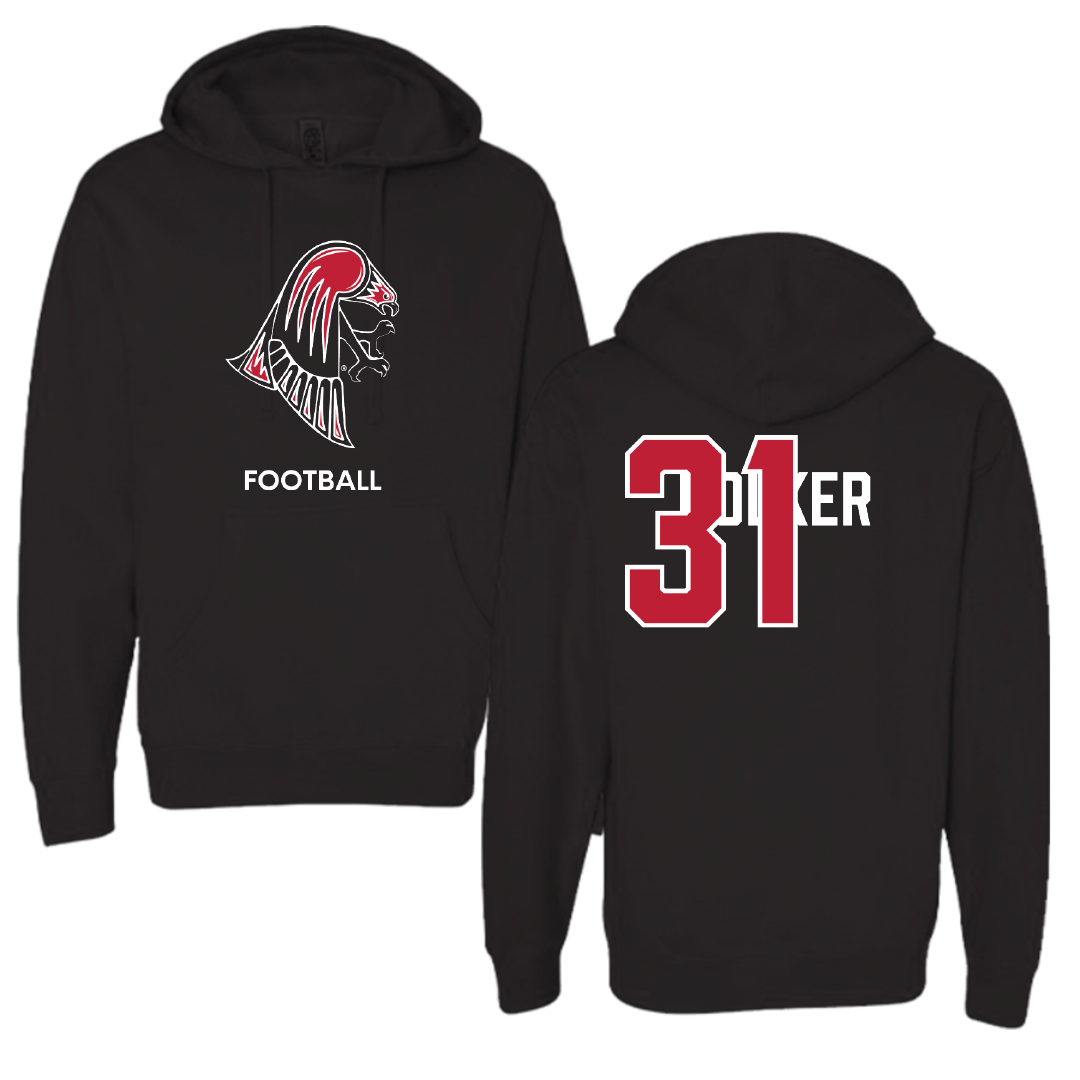 University of Wisconsin-River Falls Football Black Hoodie - #31 Jaden Kolker