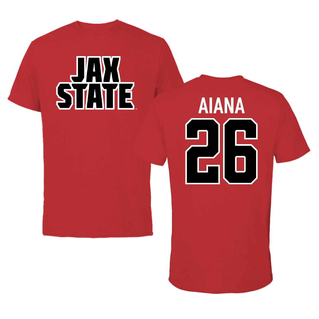 Jacksonville State University Volleyball Red Performance Tee - #26 Hana Aiana