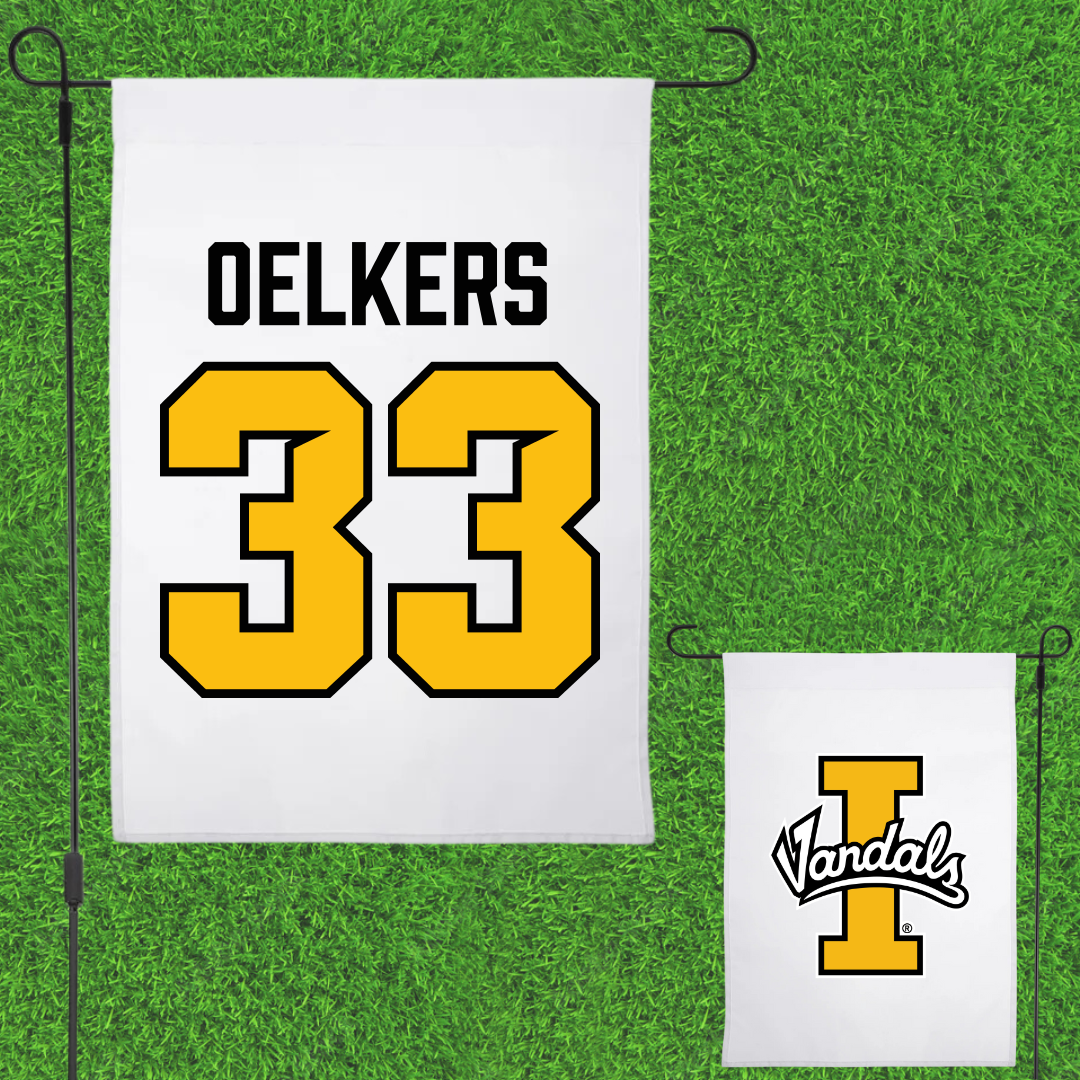 University of Idaho Soccer White Garden Flag - #33 Payton Oelkers