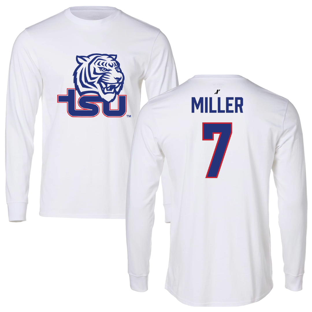 Tennessee State University Volleyball White Performance Long Sleeve - #7 Maygan Miller