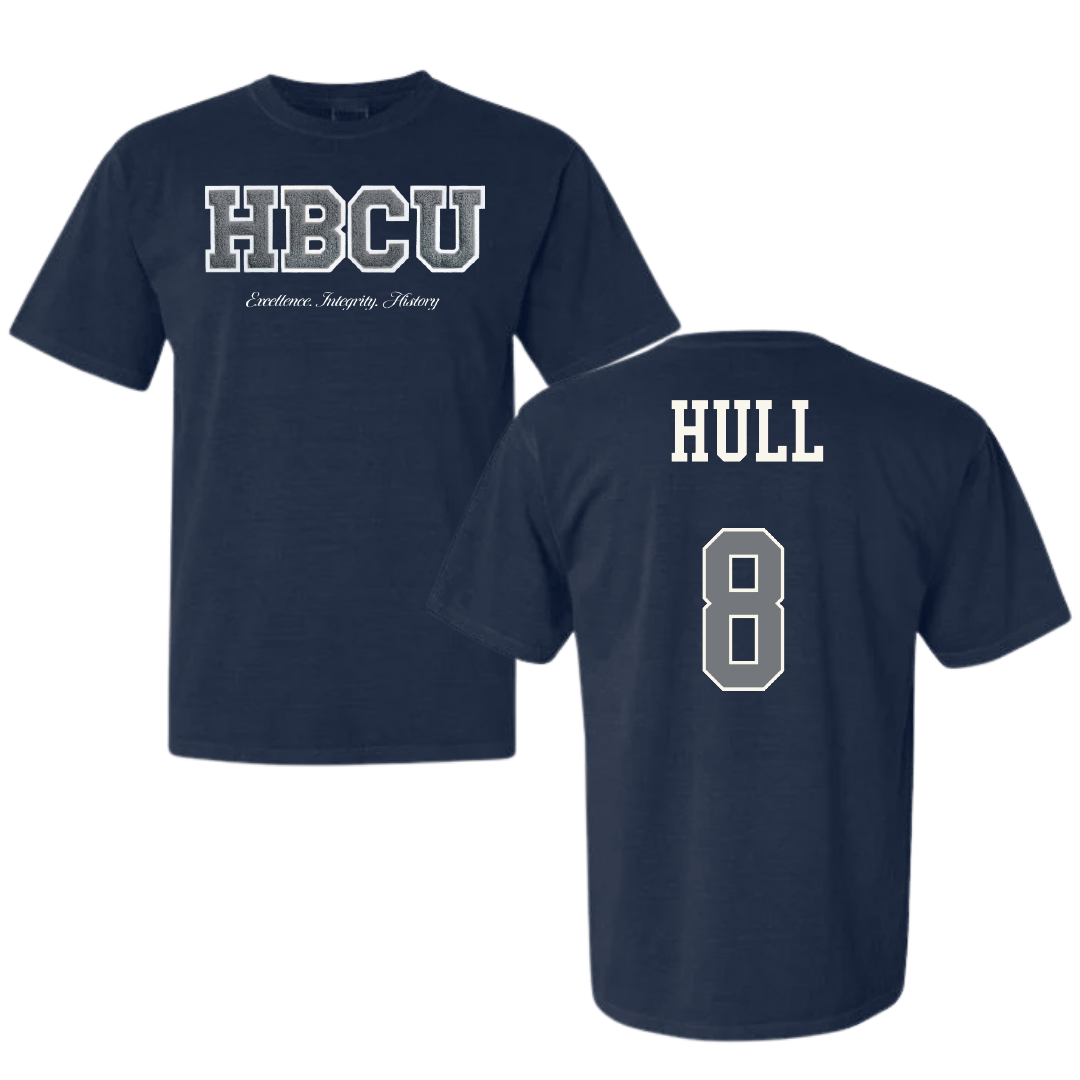 Jackson State University Baseball Navy HBCU Varsity Comfort Colors Tee - #8 Davione Hull