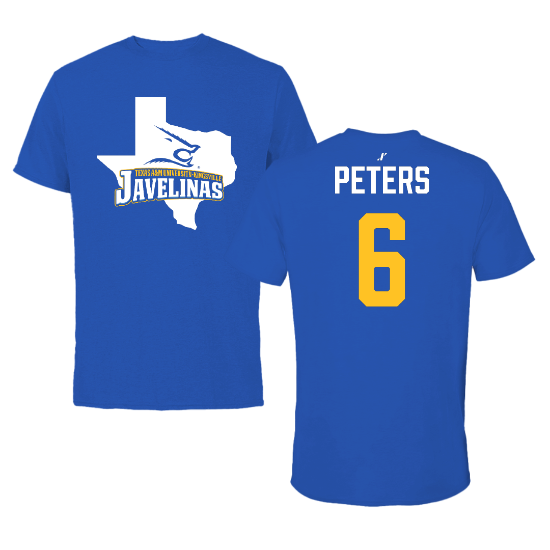Texas A&M University-Kingsville Football Blue State Tee - #6 De'Marcus Peters