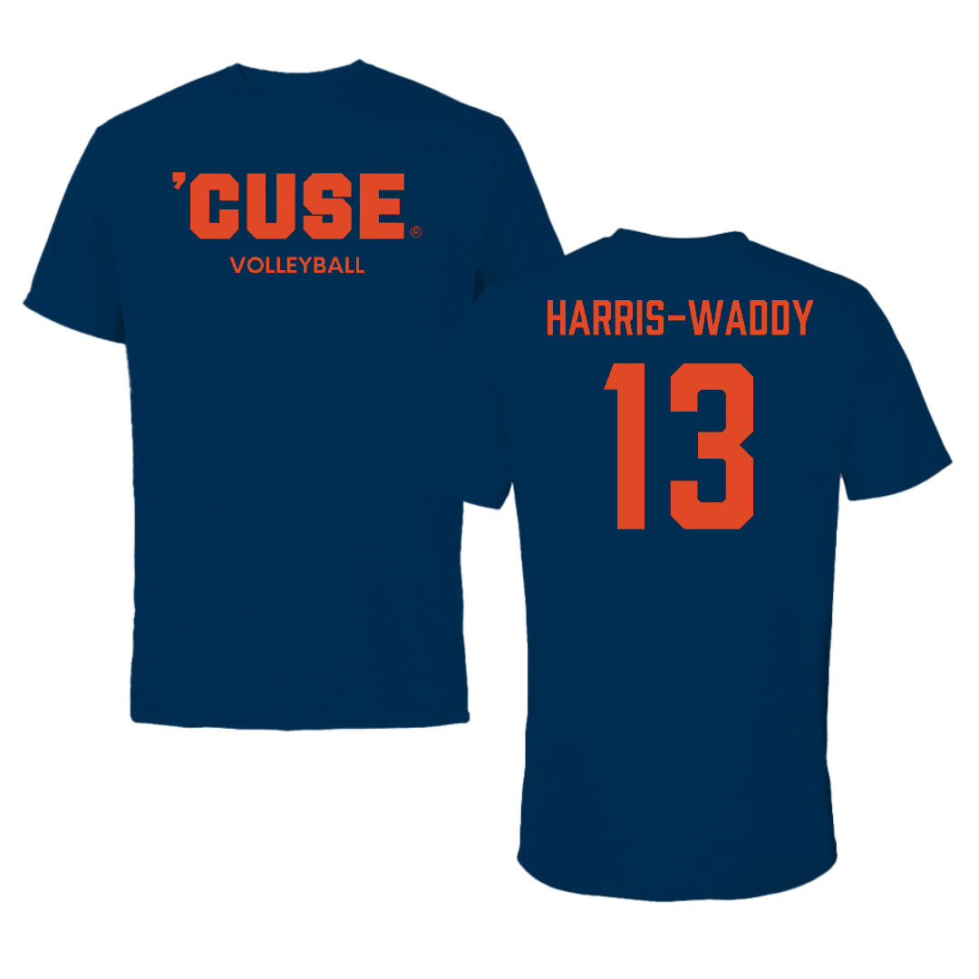 Syracuse University Volleyball (W) Navy Performance Tee - #13 Zharia Harris-Waddy