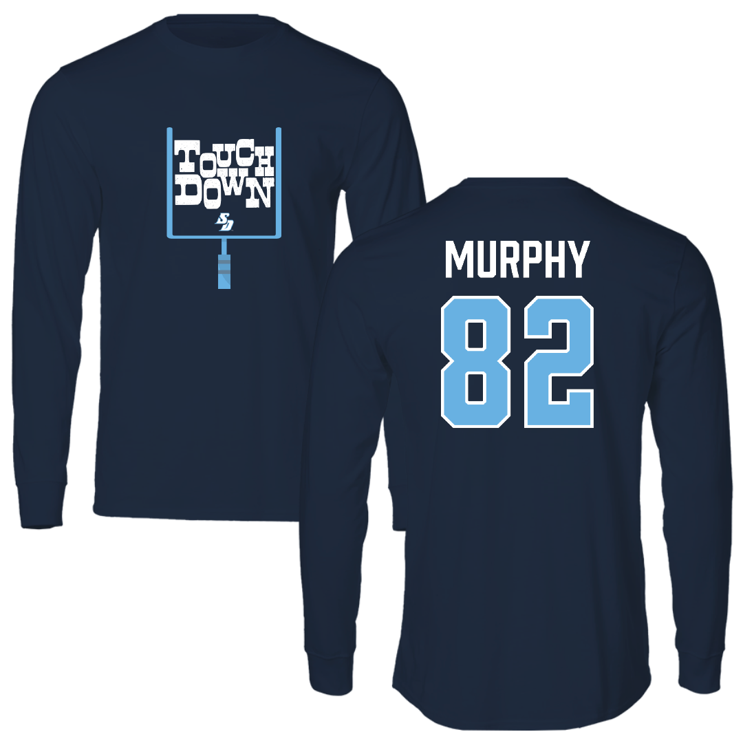 University of San Diego Football Navy Touchdown Performance Long Sleeve - #82 Kollen Murphy