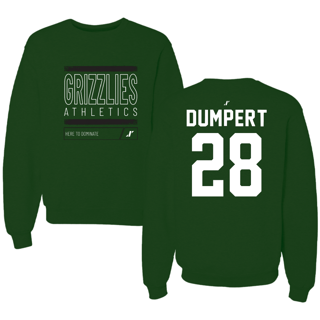 Adams State University Lacrosse Forest Green Dominate Crewneck - #28 Devon Dumpert
