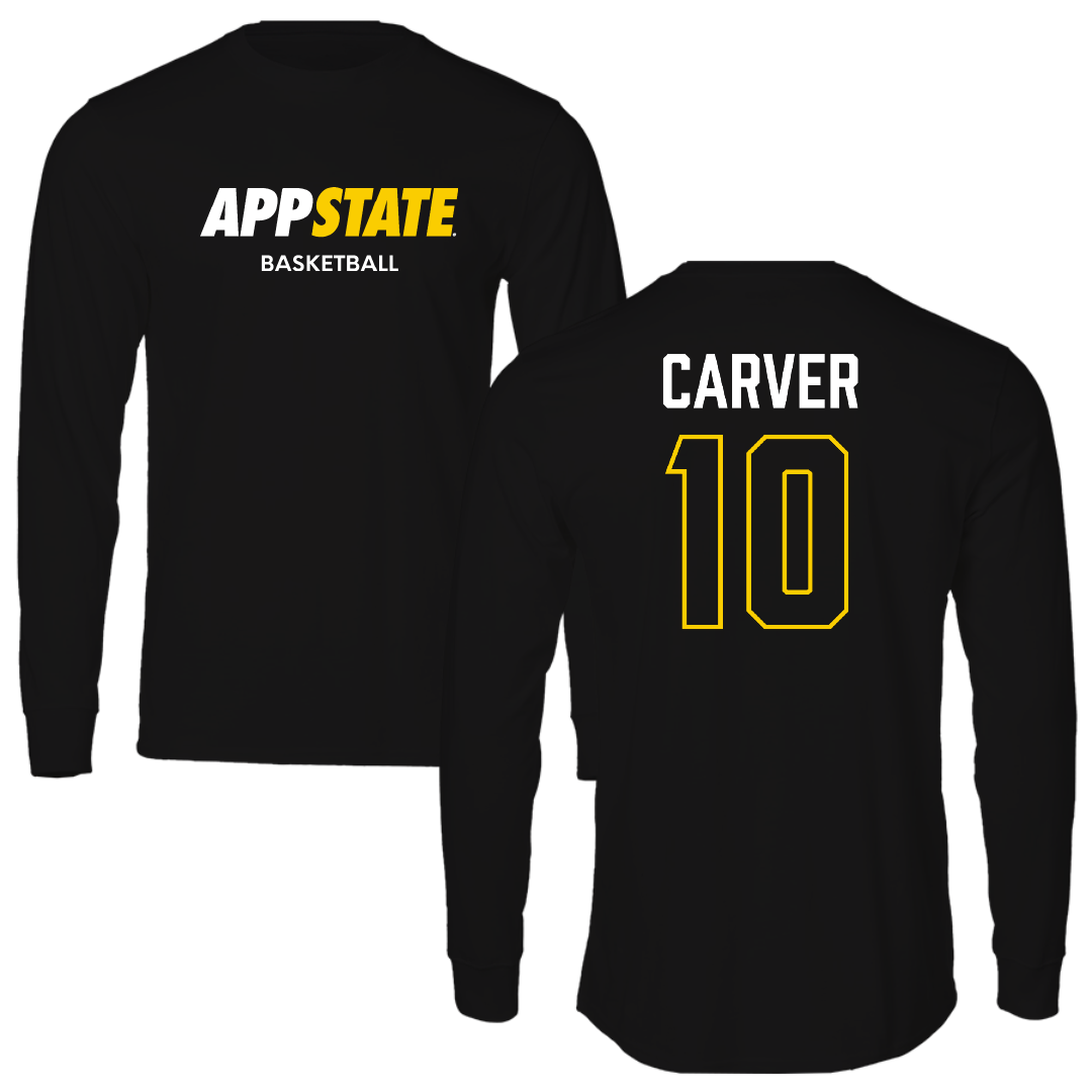 Appalachian State University Basketball (W) Black Block Performance Long Sleeve - #10 Emily Carver