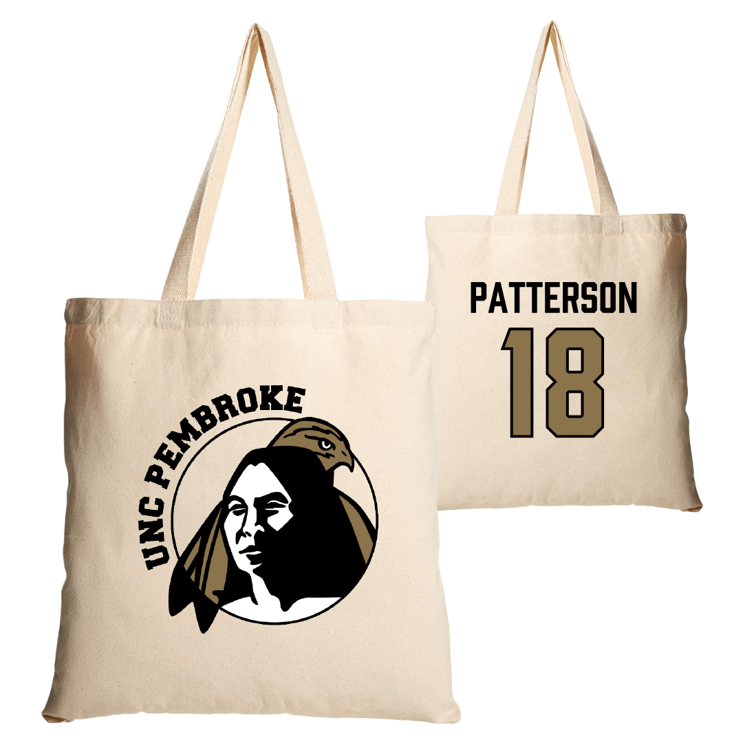 University of North Carolina at Pembroke Volleyball Tan Canvas Tote Bag - #18 Tyler Patterson