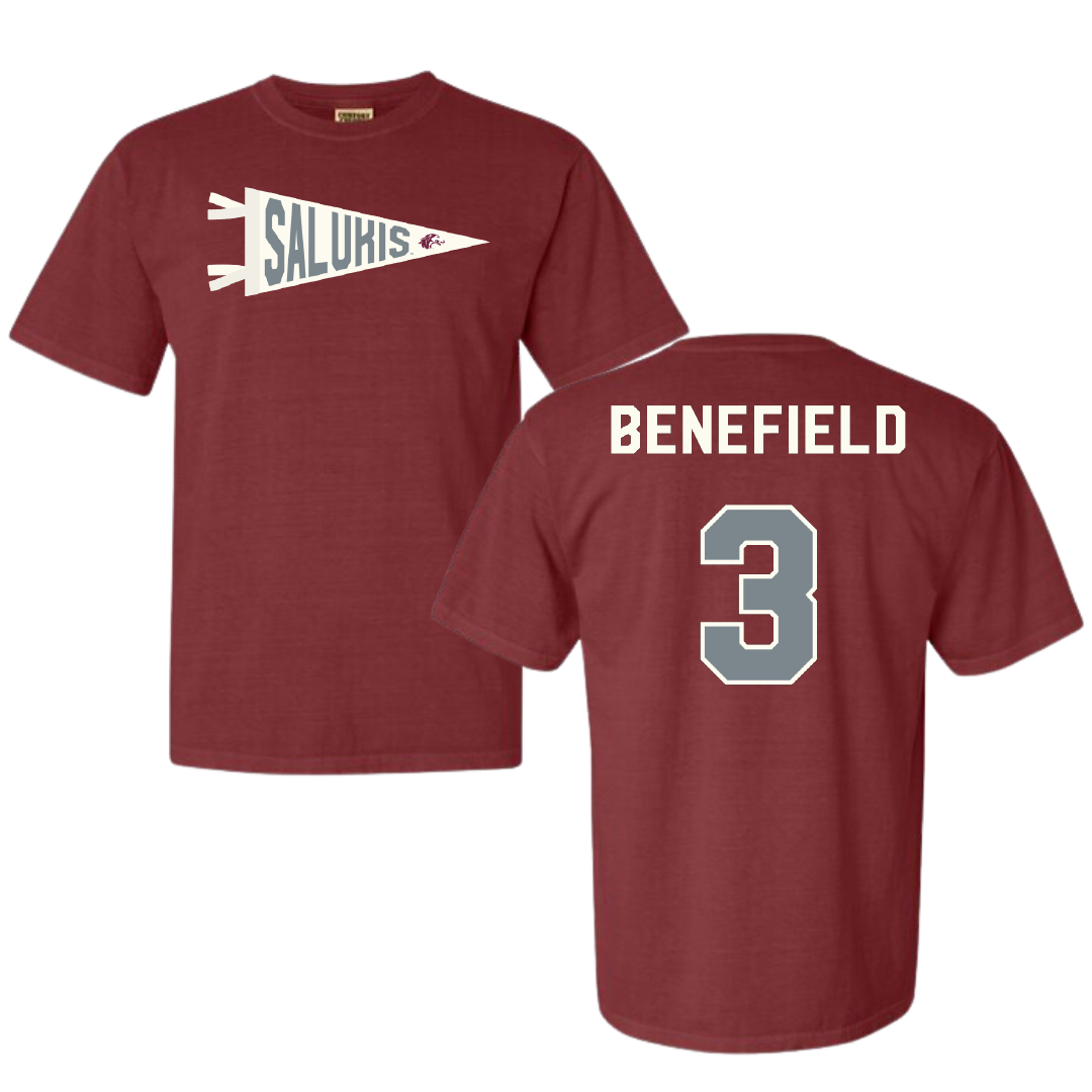 Southern Illinois University at Carbondale Football Maroon Pennant Comfort Colors Tee - #3 Jaelin Benefield