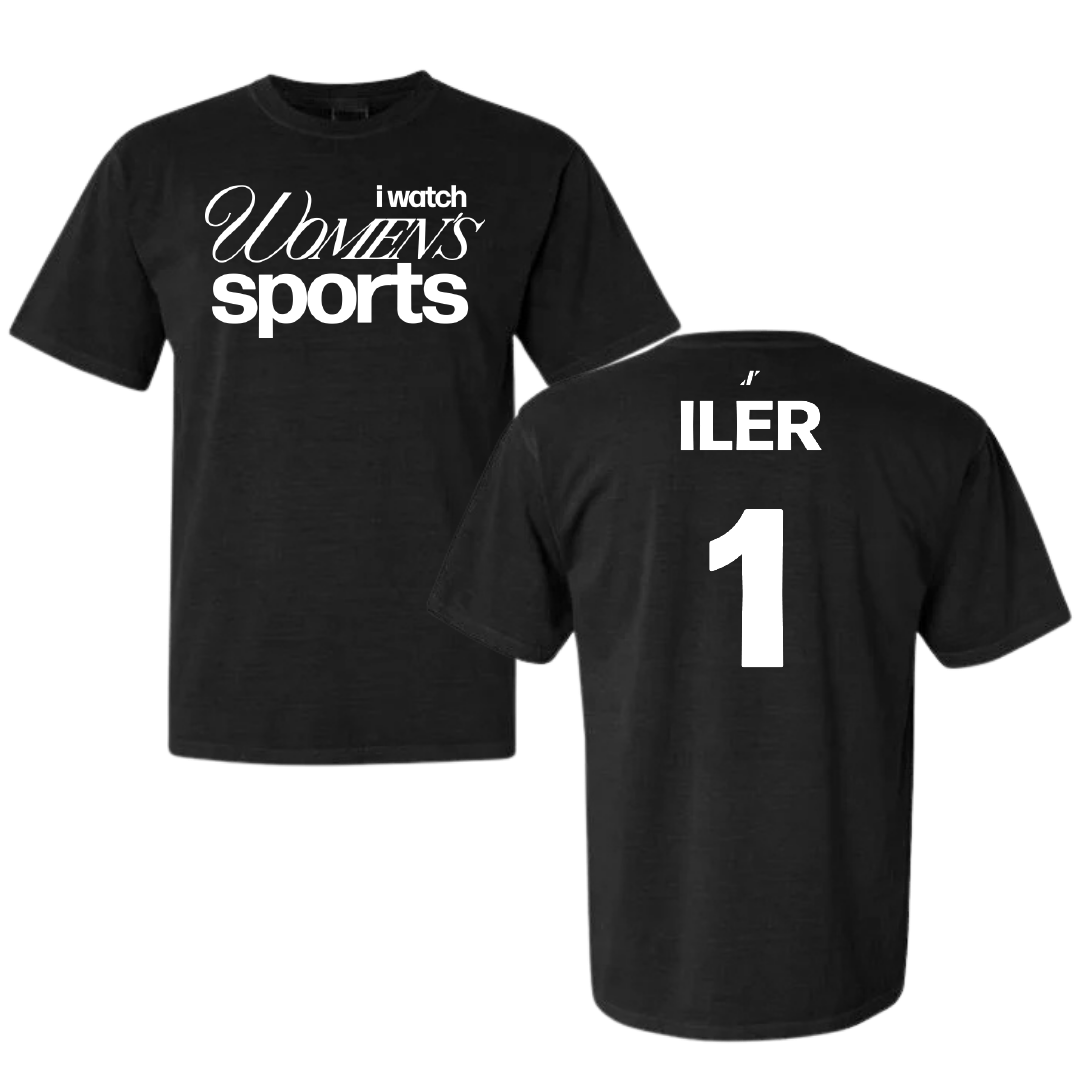 University of Rhode Island Lacrosse Black WHM Comfort Colors Tee - #1 Madison Iler