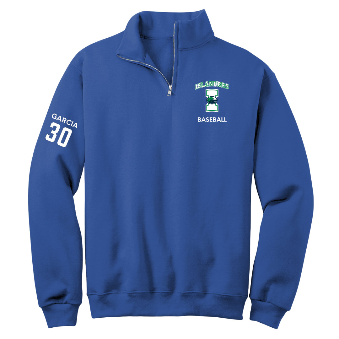 Texas A&M University-Corpus Christi Baseball Blue Quarter-Zip - #30 Zach Garcia