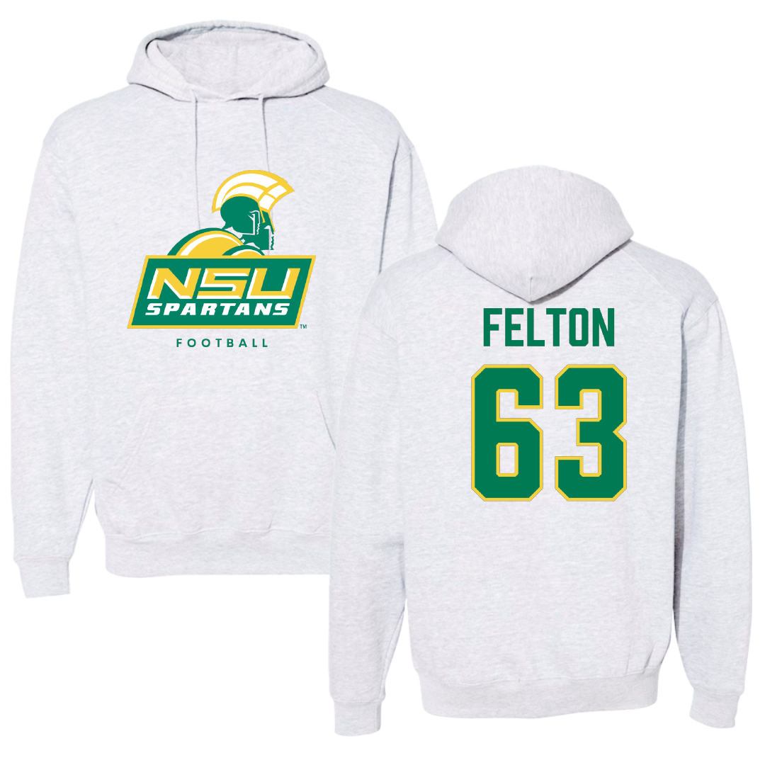 Norfolk State University Football Gray Hoodie - #63 Marselle Felton