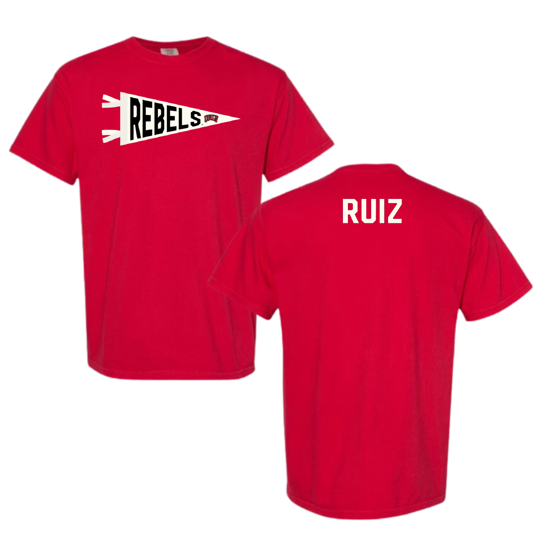 University of Nevada-Las Vegas TF and XC Red Pennant Comfort Colors Tee - Natalia Ruiz