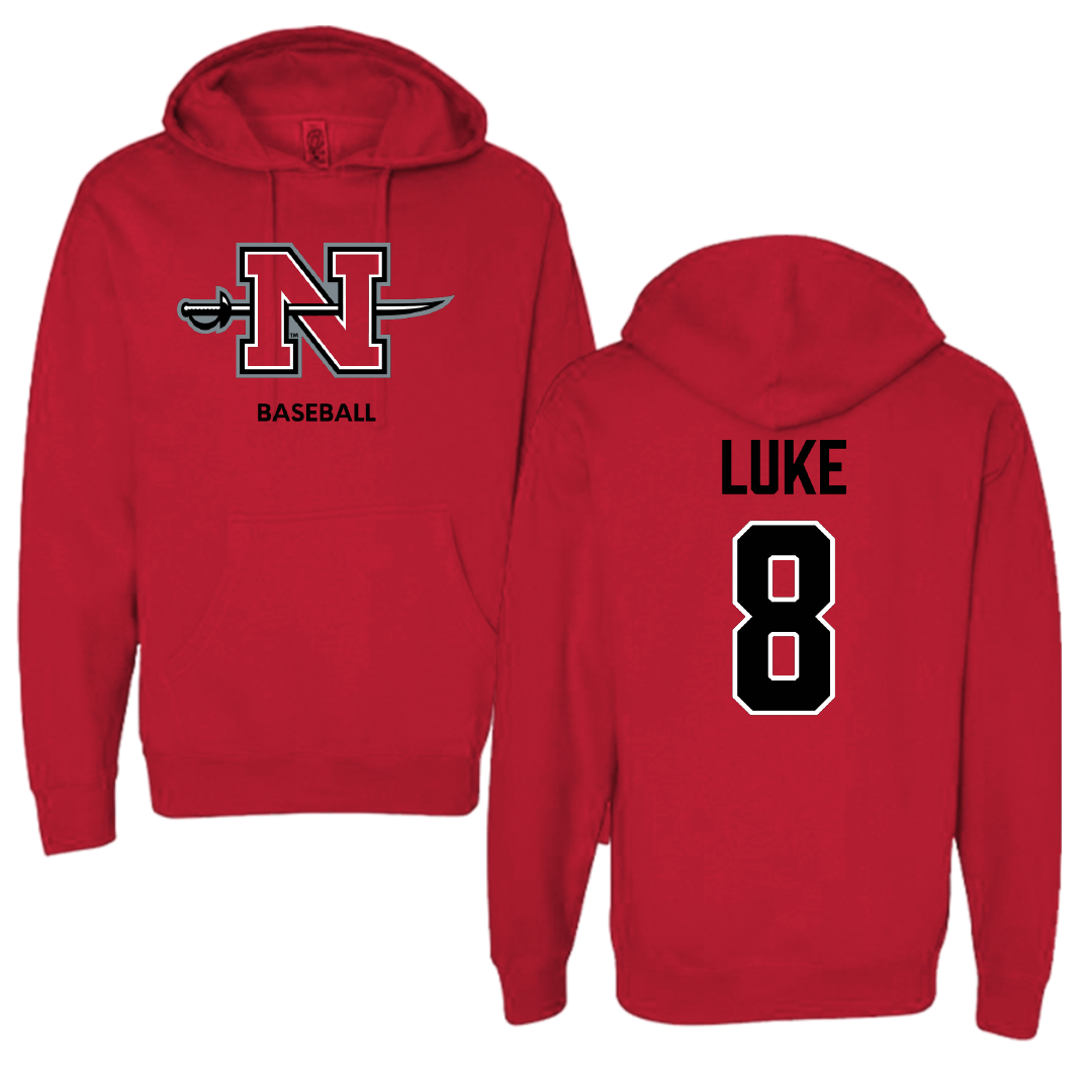 Nicholls State University Baseball Red Hoodie - #8 Haden Luke