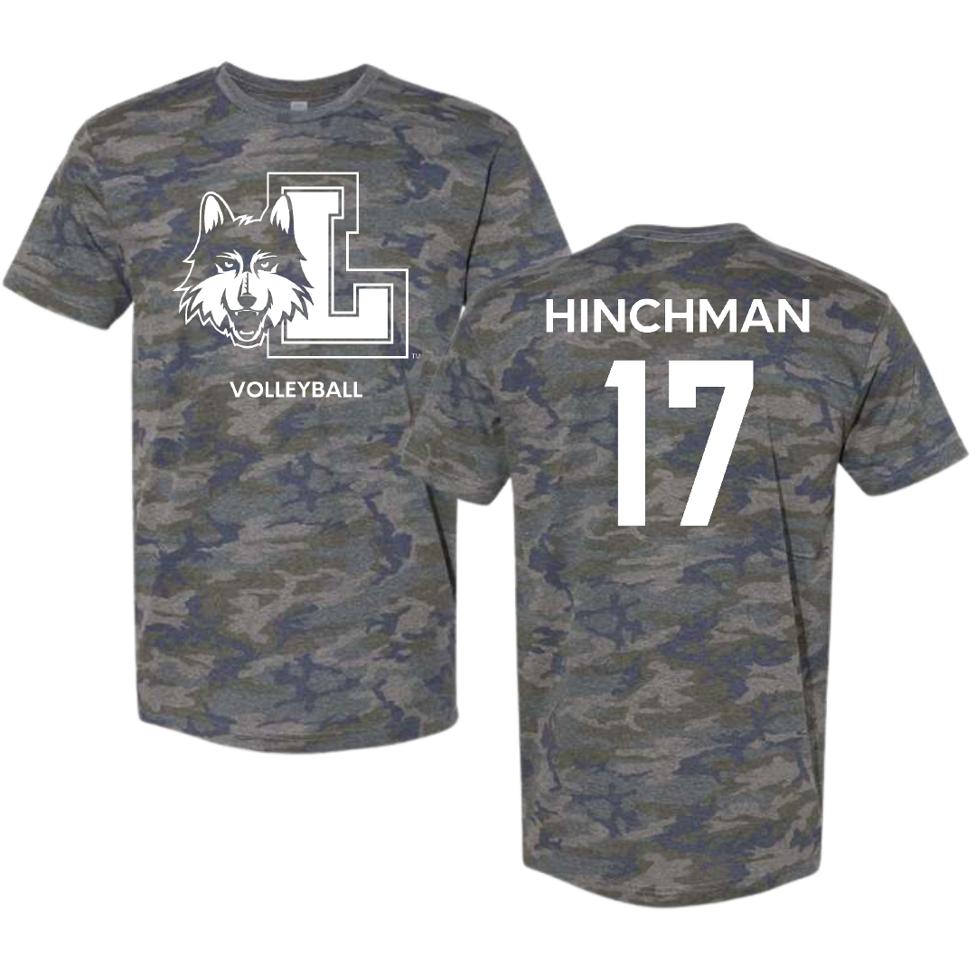 Loyola University-Chicago Volleyball (W) Vintage Camo Tee - #17 Grace Hinchman