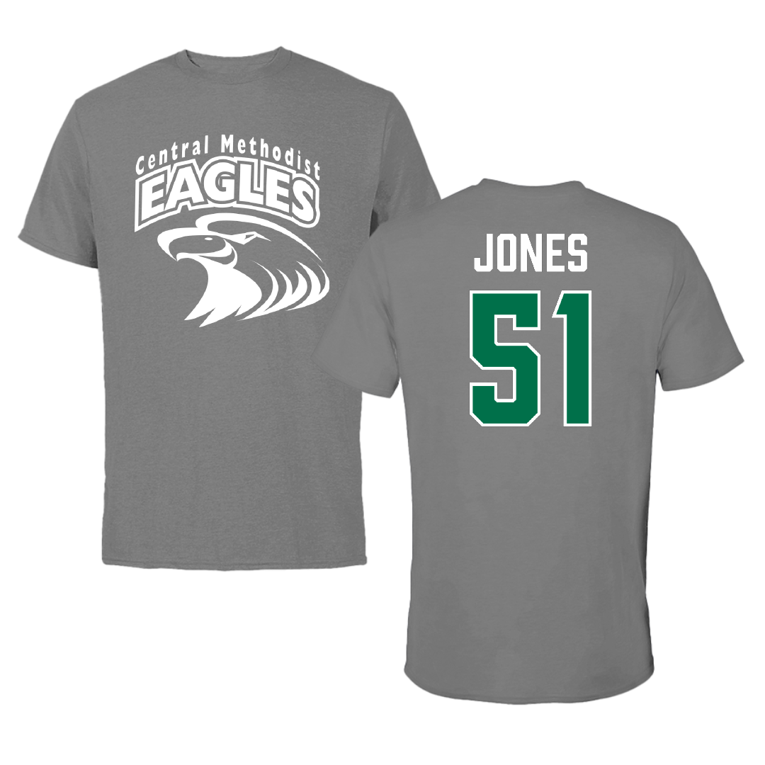 Central Methodist University Football Dark Gray Tee - #51 Amari Jones
