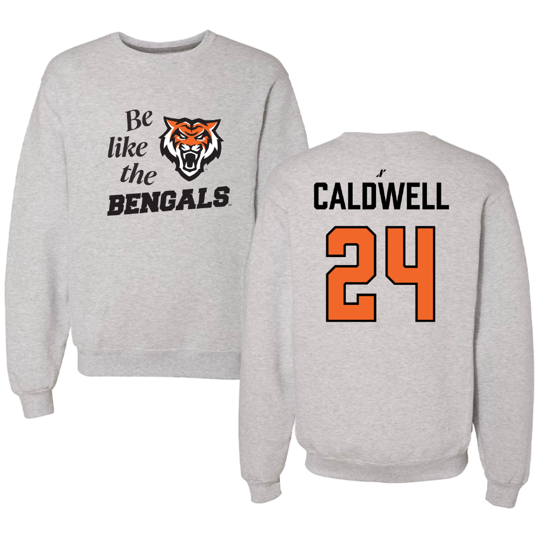 Idaho State University Basketball Light Gray Be Like Us Crewneck - #24 Aspen Caldwell