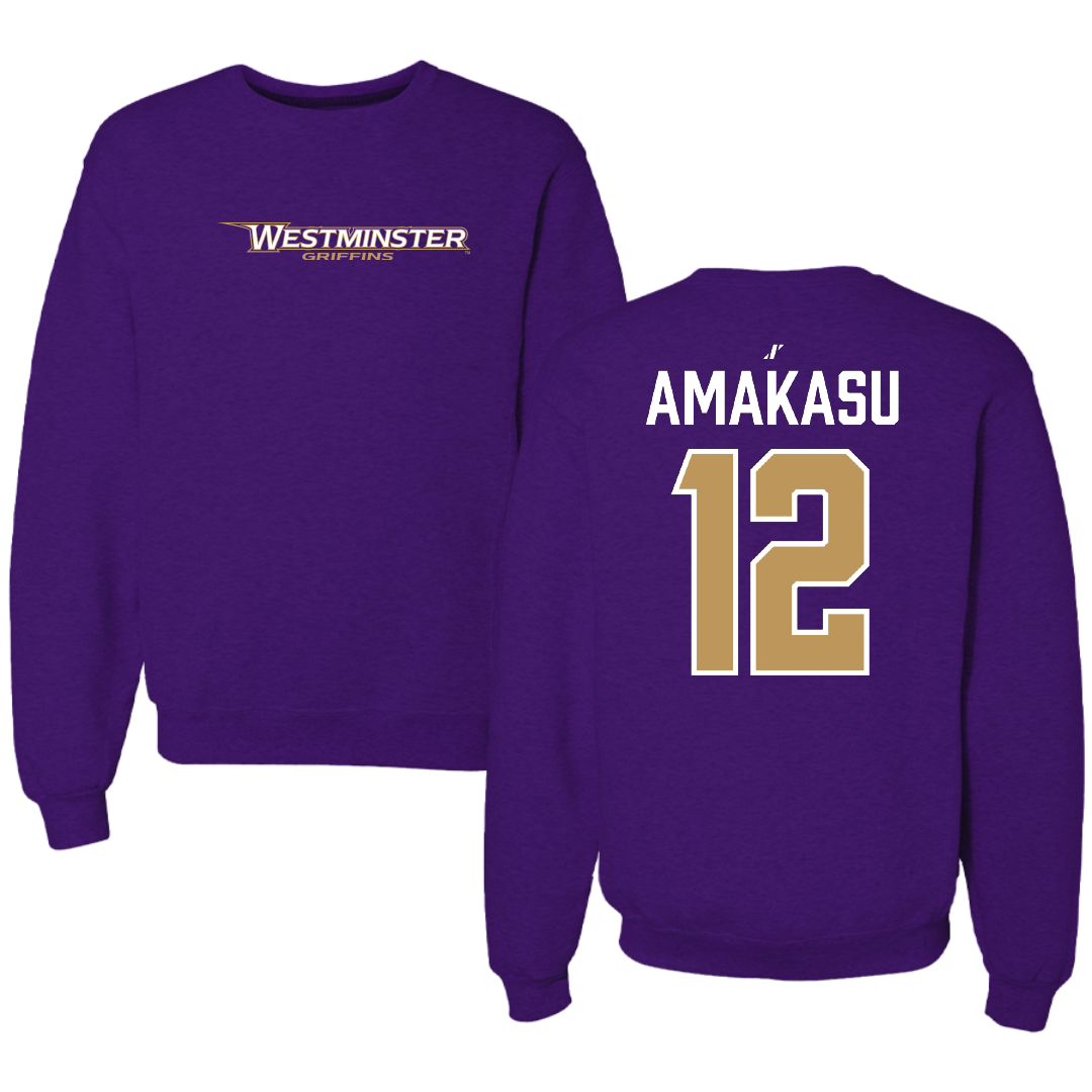 Westminster University (Utah) Basketball Purple Crewneck - #12 Peter Amakasu