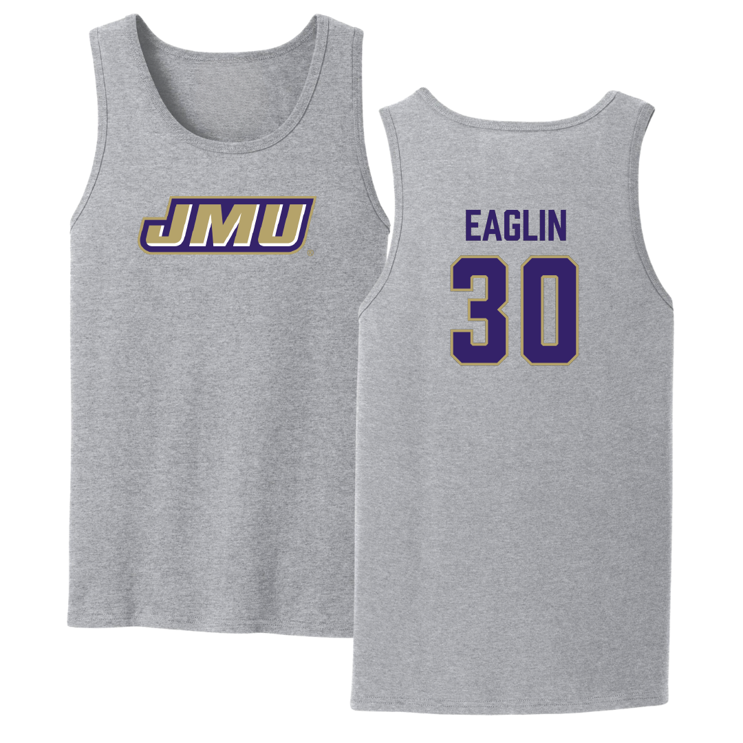 James Madison University Football Sport Gray Tank Top - #30 Justin Eaglin