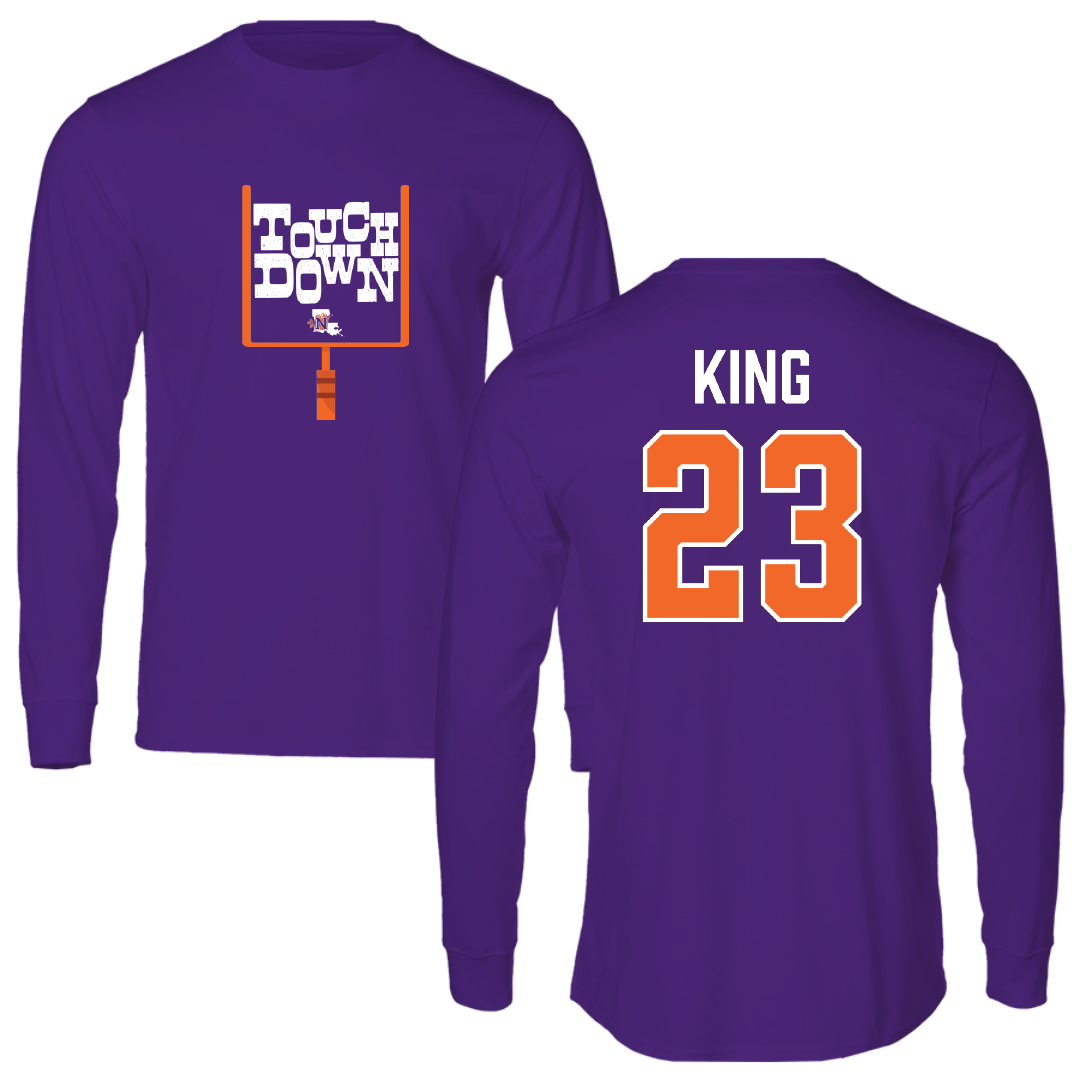 Northwestern State University Football Purple Touchdown Performance Long Sleeve - #23 Jackson King