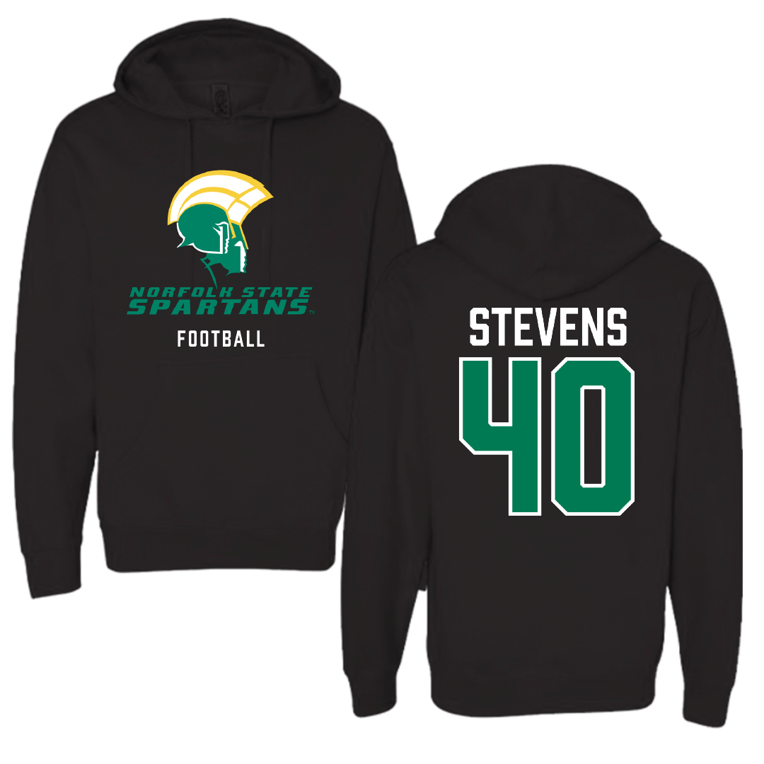 Norfolk State University Football Black Hoodie - #40 Isaiah Stevens