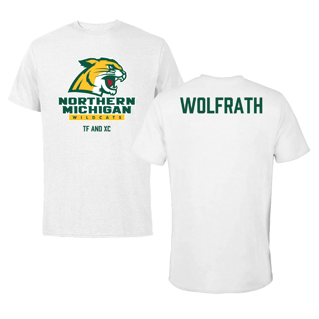 Northern Michigan University TF and XC White Performance Tee - Ellyse Wolfrath