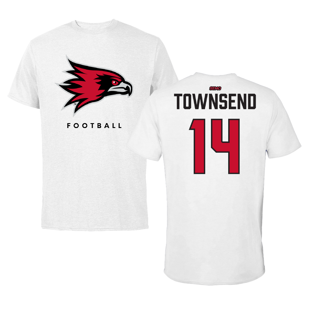 Southeast Missouri State University Football White Performance Tee - #14 Amare Townsend