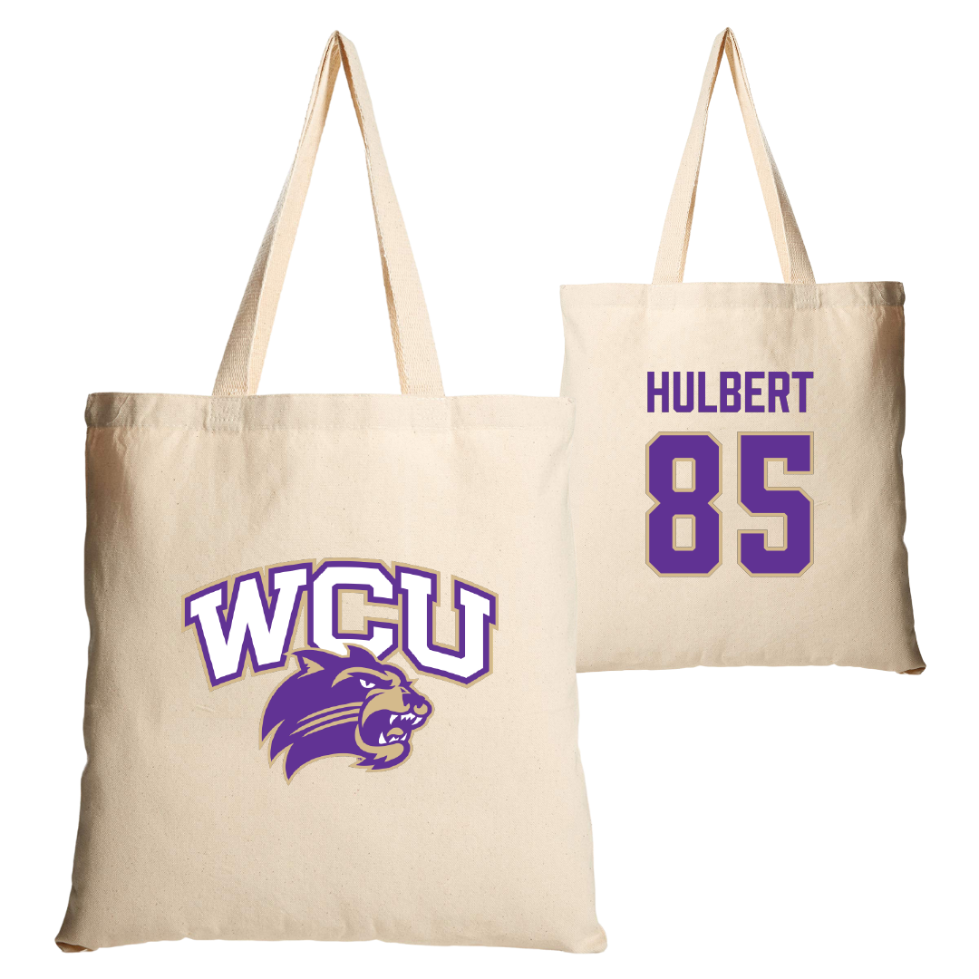 Western Carolina University Football Tan Canvas Tote Bag - #85 David Hulbert