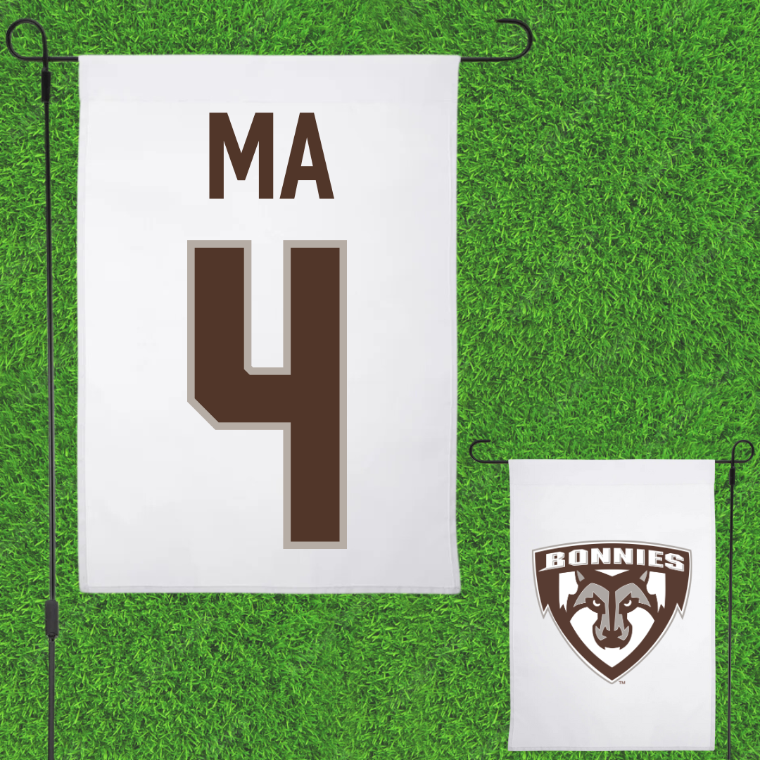 St. Bonaventure University Soccer White Garden Flag - #4 Lilly Ma